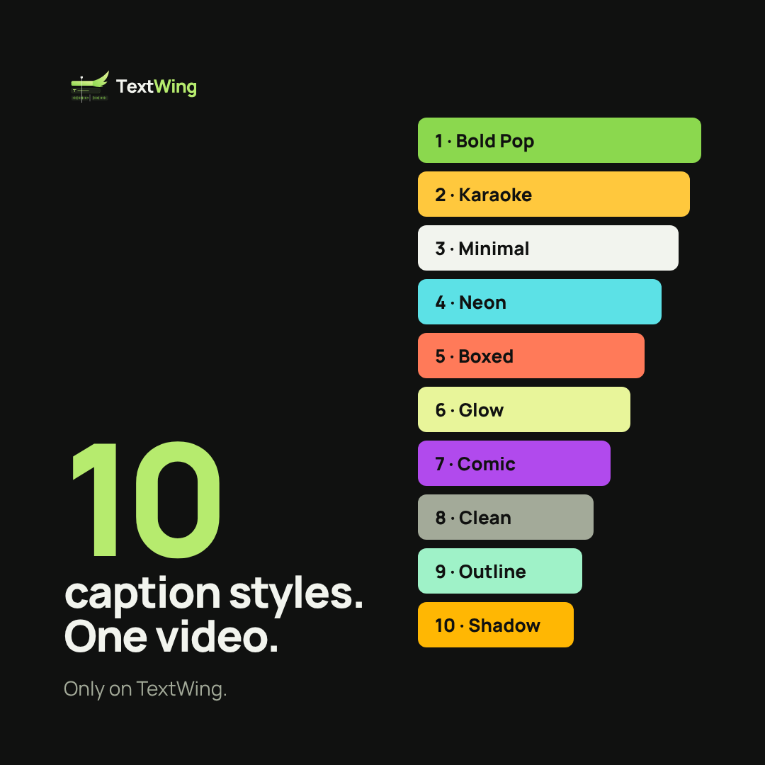 Ten styles on one video